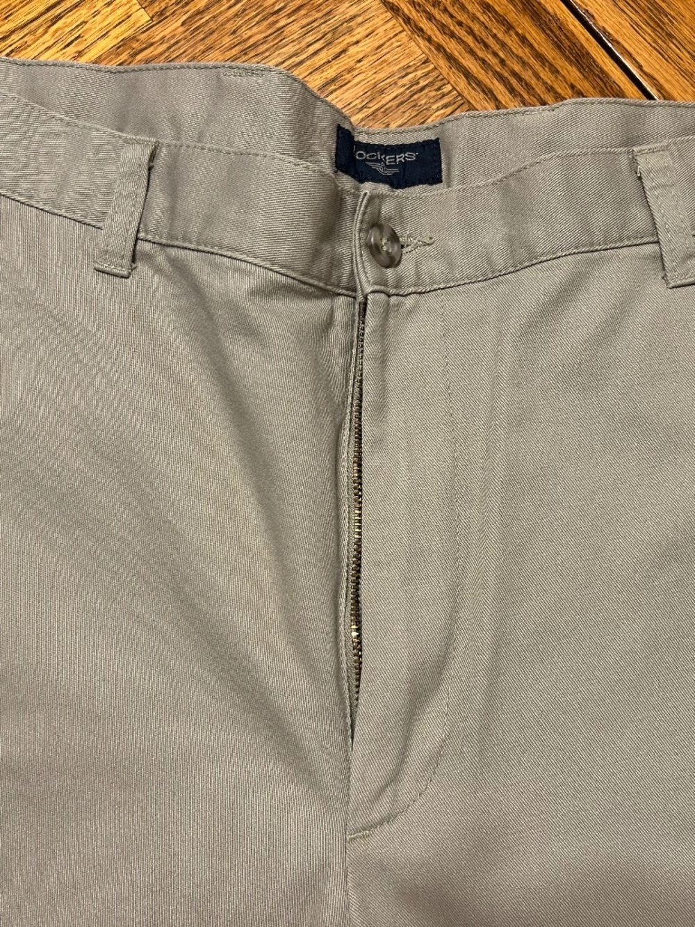 Dockers chinos (2 pair) in a tan classic flat-front design